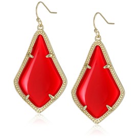 Kendra Scott Gold and Bright Red Alex Drop Earrings