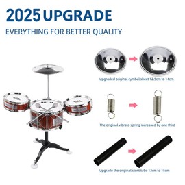 Chilartalent Kids Drum Set Plastic Toy Drum Set for Kids 1 - 5 Years Old Boys Girls Musical Instruments Playing Beats Toys Ideal Gift Toy for Toddlers