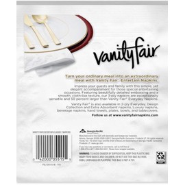 Vanity Fair Impressions Napkins, White - 40 ct - 2 pk