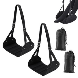 2Pcs Airplane Foot Rest, Travel Essentials, Long Haul Flight Essentials, Leg Rest, Portable Adjustable Foot Hammock for Travel, Comfortable Foot Support, Ideal for Long Flights and Office Use