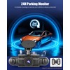 360° Dash Cam 1080P Car Camera, 4 Channel 3 Inch