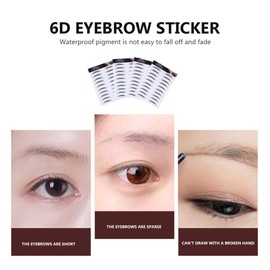 Lurrose 4 Sheets Eyebrow Tattoo Stickers, 6D Hair- Tattoos Stickers Eyebrows Tattoo Peel Off Natural False Eyebrow Makeup Sticker for Makeup Supplies, Brown 02