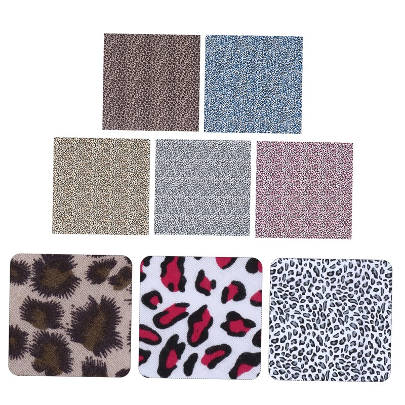 KONTONTY Leopard Fabric Sheets Set for DIY Projects Craft Sewing
