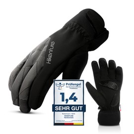 HIKENTURE Winter Gloves, Waterproof Cycling Gloves, Winter, Men, Women, Windproof Ski Gloves, Cycling Gloves for Cross Country, Gel Padded, Men, Women, Outdoor, Black Grey, M