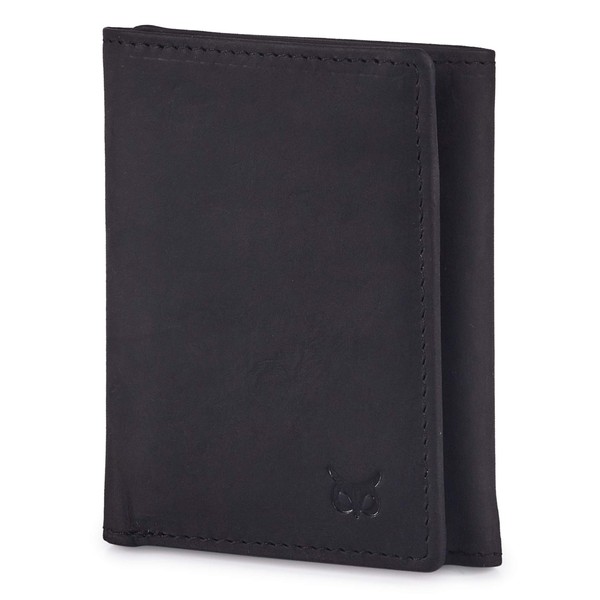 Genuine Leather Trifold Wallets for Men Travel Slim Front Pocket