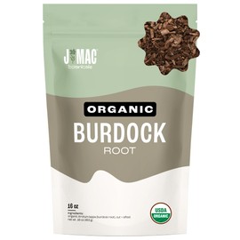 J Mac Botanicals, Organic Burdock Root Tea (16 oz), Certified USDA Organic Burdock Root herb, fresh dried herb from Eastern Europe