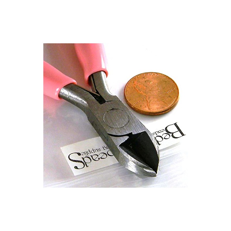Pink & Carbon Steel Metal Side Cutters Spring Loaded Return