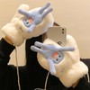 Cartoon Plush Gloves Neck Hangable Furry Mittens Windproof Thicken Hand