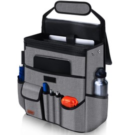 Smof Auto Organizer für Vordersitz/Beifahrersitz, Rücksitz-hängenden Autositz Organizer für Dateien, Bürobedarf, Rücksitz Organizer Kinder mit Separater Tasche für Laptop, Mehrere Taschen (Grau)
