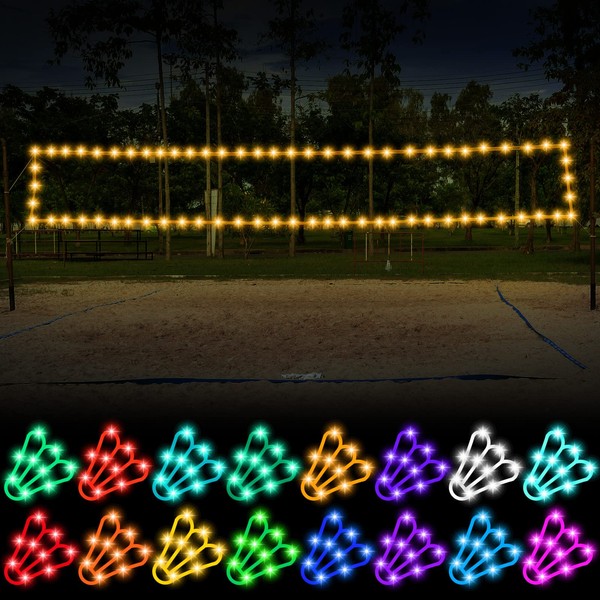 Moukeren Volleyball Badminton Net Light 16 ft String Lights with