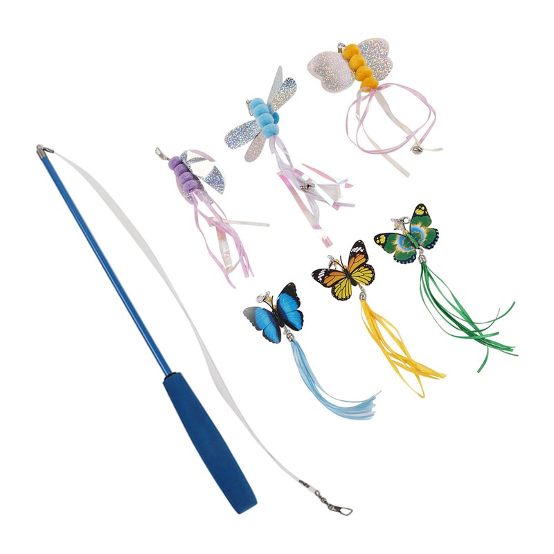 7pcs Cat Tassel Toys Play Chase Exercise Multifunctional Cat Butterfly