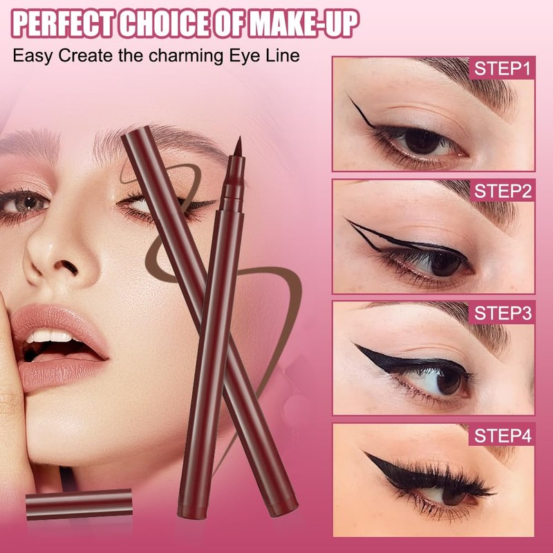 Aomig Felt Tip Pen Eyeliner, Waterproof Liquid Eyeliner Pencil, Eye