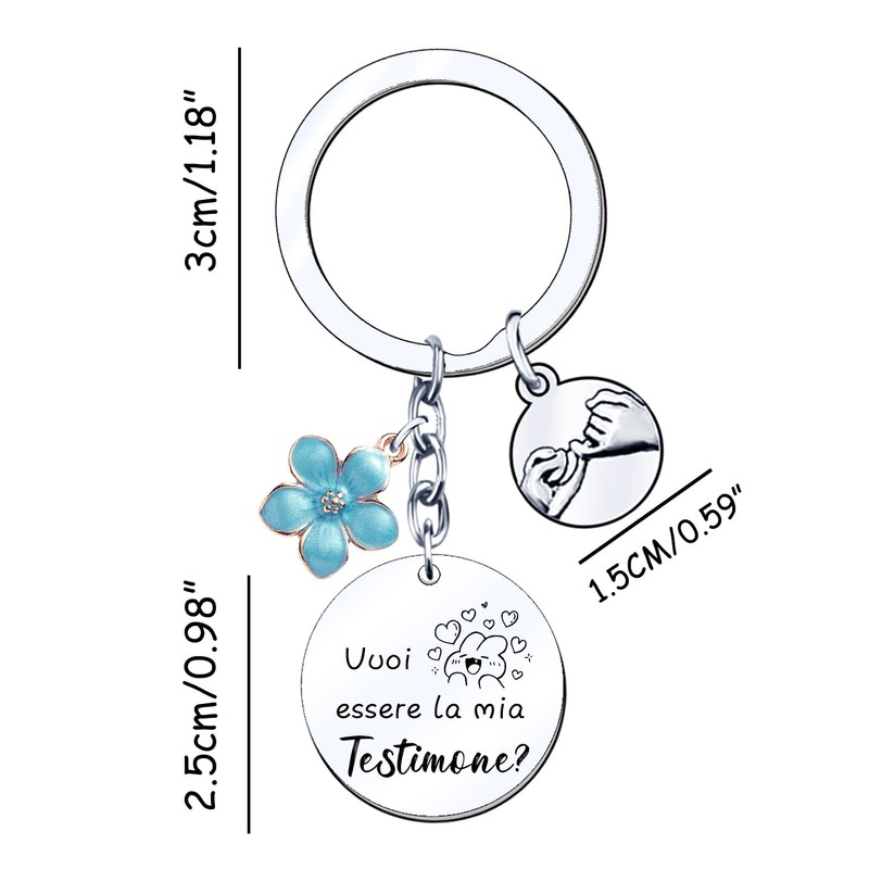 MNBVBV Gift Witness Keyring "Willst du mein Trauzeugin sein" Gift