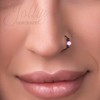 Black Nose Ring Pink Opal 20 Gauge 925 Silver Black