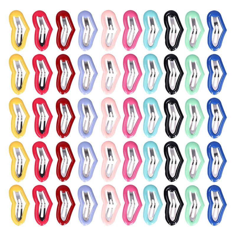 50 Pcs Little Pet Hair Clips Mini Peach Heart Hairpin