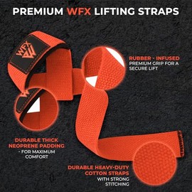WFX Ayudas de tracción para entrenamiento de fuerza y culturismo, correas acolchadas con agarre antideslizante para levantamiento de pesas y levantamiento de pesas, accesorios de gimnasio para mujeres