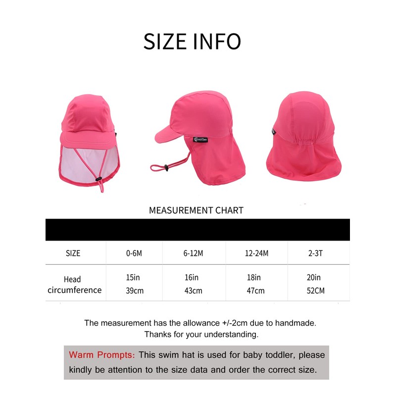 weVSwe Baby Sun Hat UV SPF50+ Sun Protection Neck Flap