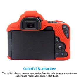 Easy Hood Case for Canon EOS Rebel SL2 / SL3, Anti-Scratch Soft Silicone Housing Protector Skin (Red)