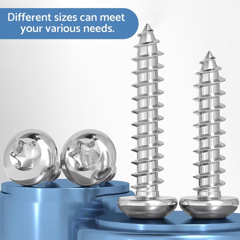 HAISHANG Pack of 50 Self-Tapping Screws M4 x 18 mm,