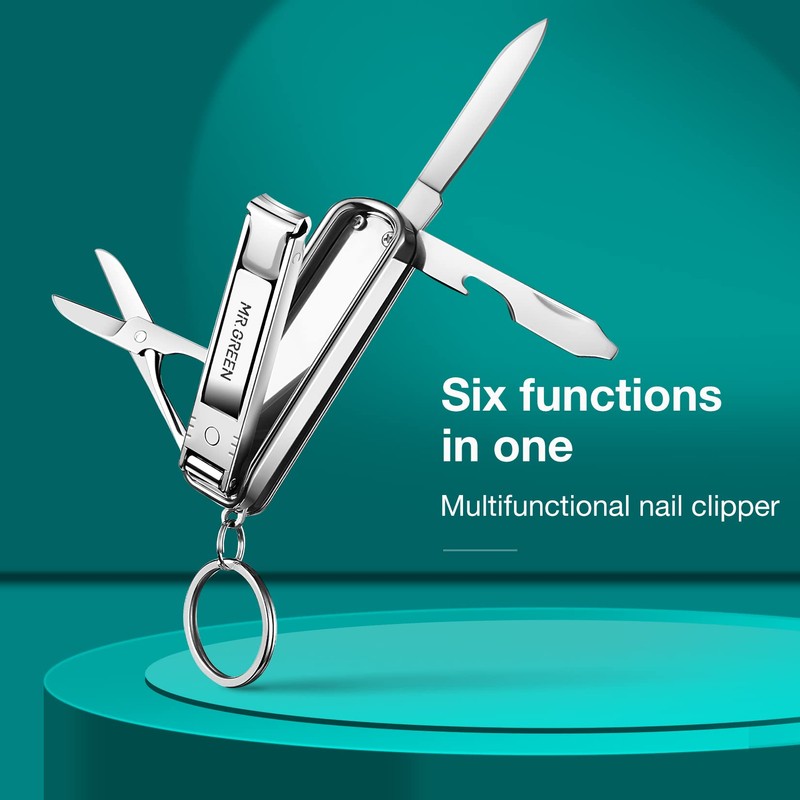 MR.GREEN Multifunctional Nail Clippers Stainless Steel Six Functions Nail Cutter