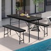 VECELO 3 Piece Folding Picnic Table with 2 Benches, 47.2"