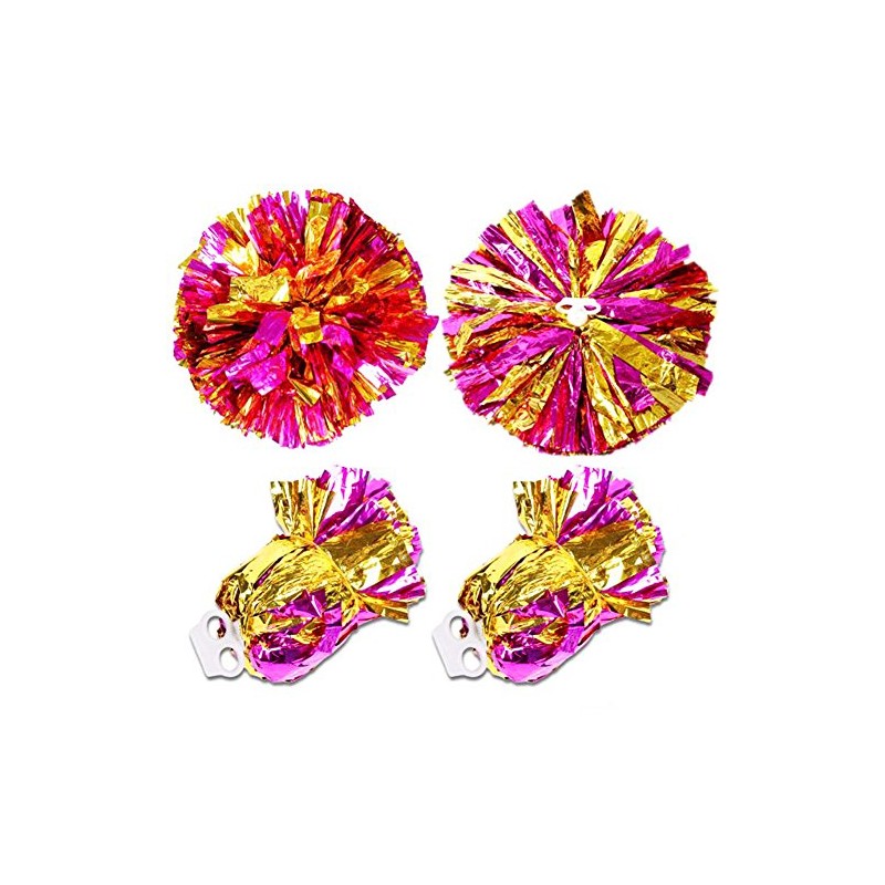 1 Pair Team Sports Cheerleading Poms Match Pom Plastic Ring