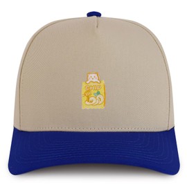 Trendy Apparel Shop Honey Chip Embroidered Patch Structured 5 Panel Pro Style Baseball Cap - Stone Royal