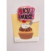 Magnet - ICU Nurse Refrigerator Fridge Decoration, Pink Glitter 1.75”