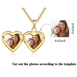 YOUFENG YOUFENG Love Heart Locket Necklace that Holds Pictures Polished Lockets Necklaces Birthday Gifts