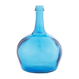 Mud Pie Bottleneck Glass Vase, Blue