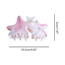 Fantasy Starfish Hair Clip,Novelty Acetate Claw Clips,Small Hair Clips for Women,Pink