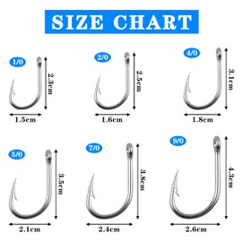 85pcs Stainless Steel Fishing Hooks Kit Large Game Suicide Squid Beak Fishing Hooks Saltwater Circle Hooks with Fishing Accessories Box