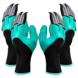 Garden Genie Gloves with Claws Waterproof Gardening Gloves For Digging and Planting, Best Gardening Gifts for Women and Men [2 Pairs, Green]