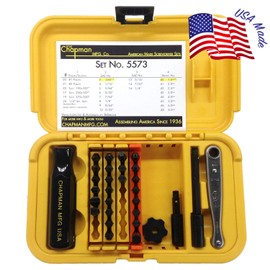 Chapman MFG 5573 Deluxe Standard Screwdriver Set - 30 Pieces - Includes Phillips, Slotted, SAE & Metric MM Hex Bits, Complete Set Offers 24 USA Made Insert Bits, Mini Ratchet Hand Tool + Open Slots