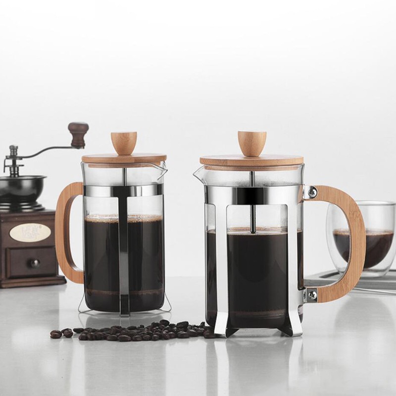 20oz French Press Coffee Maker with Wooden Handle High-Density Filter