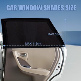 OUQIWEN Car Sun Shade Baby Set of 2, UV Protection for Sun Protection Car Children Rear Window, Highly Elastic Breathable Material, Universal Fit SUV/Sedan/Minivan