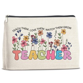 YLKJSTYS Teacher Gifts for Women Makeup Bag, Teacher Retirement Appreciation Gifts for Women Cosmetic Travel Organizer Bag