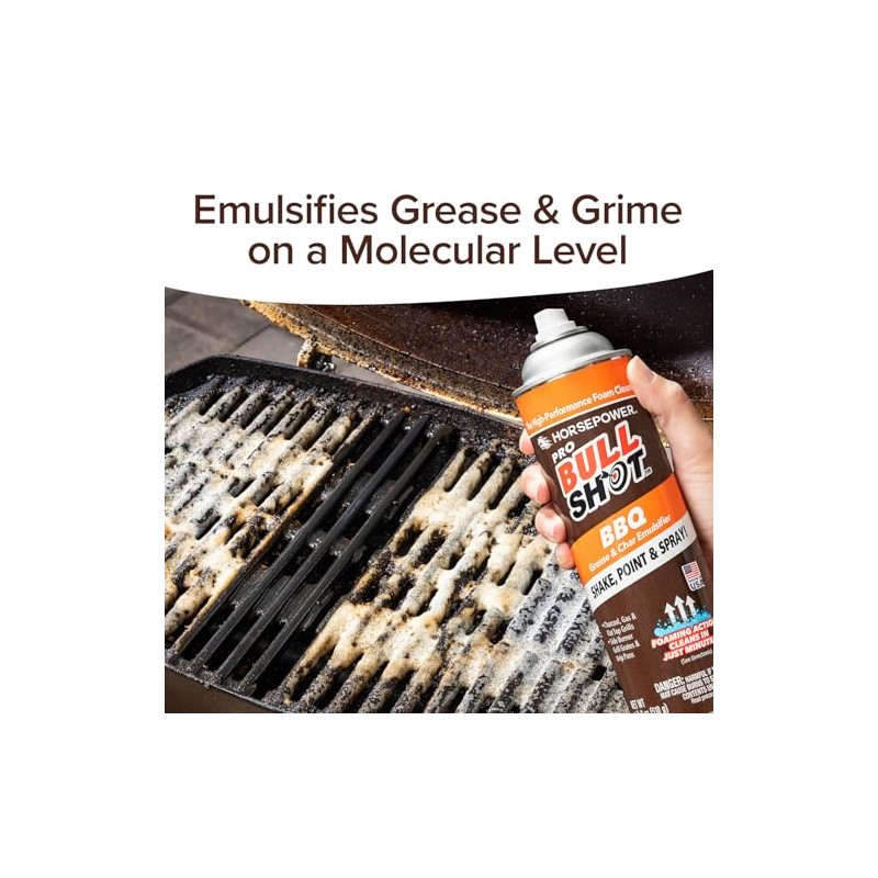 Bull Shot BBQ MAX Pro Super-Concentrated Foaming Grill Cleaner, AS