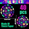 APUXXJUPA Neon Paper Plates - Glow in The Dark Party