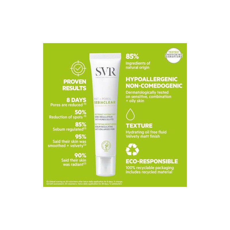 SVR Sebiaclear Mat+Pores Crema Seborreguladora Mate Sebiaclear 40 ml