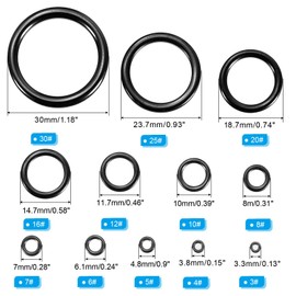 PATIKIL Fishing Rod Repair Kit 0.13-1.18in, 60Pcs 12 Size Ceramic Guides Ring Replacement Fishing Pole Eyelet Repair for Saltwater Freshwater, Black