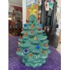 Ceramic Christmas Tree Large Green Tabletop Tree Multicolored Lights 11"