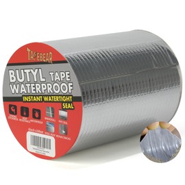 TAPEBEAR 12 Rolls Butyl Tape Waterproof Sealing Tape 6inch x16feet, Upgraded Aluminum Foil Tape Heavy Duty for RV Repair, Awning, Window, Glass & EDPM Roof Leak Patching, Boat and Pipe Sealing, Silver