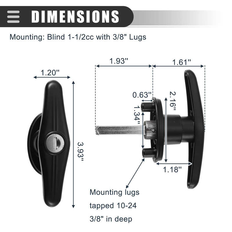 Motoforti Universal Truck Cap Locking, Car Accessories, Metal, Black, 2