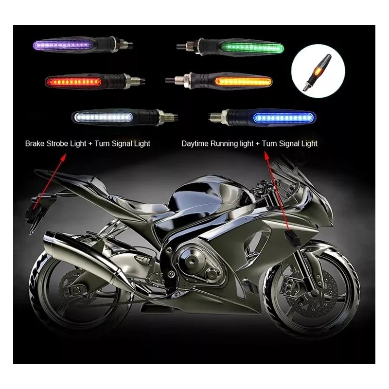 PUNKZZ Direccionales Led Moto Secuencial Indicador Intermitente 4pz