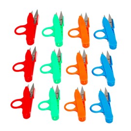 jojofuny 12pcs Multi-use High Carbon Steel Scissors Handle Yarn Cutters for Sewing Crafting and Trimming Thread Cutting Tools Random Colors