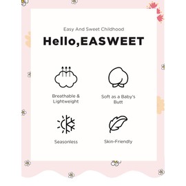 EASWEET Baby Girl 3-Pack Sleeveless and Camisole Bodysuit Bamboo Viscose Summer Clothes, Daisy/Unicorn/Strawberry, 6-12 Months
