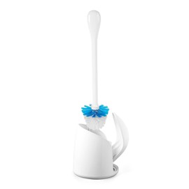 OXO Good Grips Kit de escobilla y escobillero para inodoro, color blanco