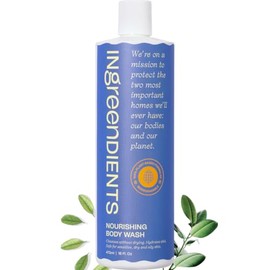 Ingreendients Non Toxic and Vegan Body Wash With Organic Ingredients - Moisturizing For Dry and Sensitive Skin, Natural and Organic, Paraben Free, Cru