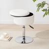 RUCUKEN Adjustable Ottoman Stool White Vanity Stool Vanity Chair for